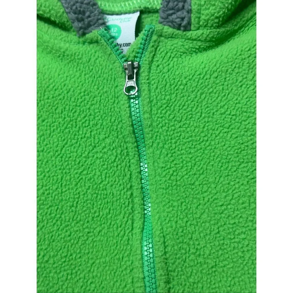 Cuddle Club Bear Fleece Bunting One Piece Footsie Baby 6-12 Months